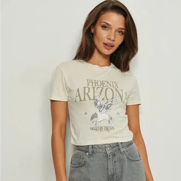 Tops Nakd Printed Cropped Tshirt Poshmark